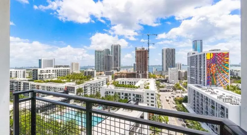 Private balconies overlooking the Miami skyline