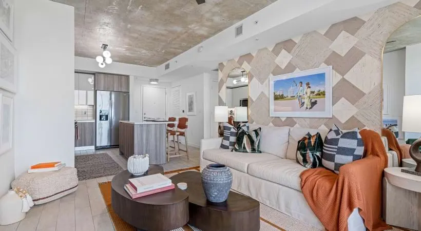 Open-concept living spaces with natural light